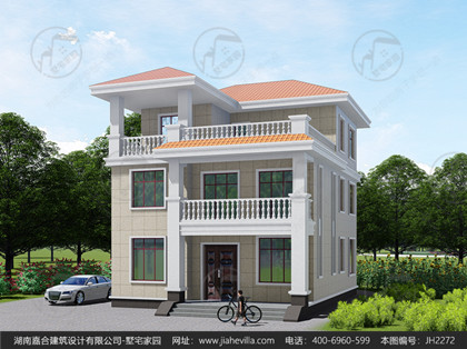 10米宽12米长房屋设计图，新农村三层小户型别墅