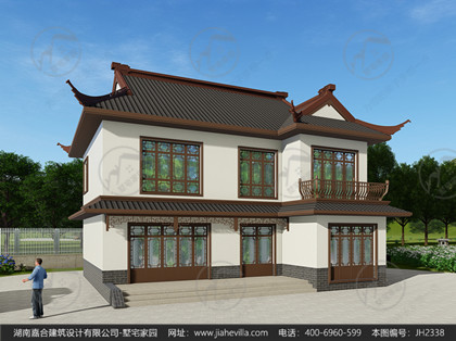 古典中式二层简约型农村自建房屋设计图纸_农村