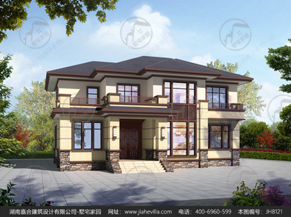 新中式设计别墅，建筑图纸大全,二层楼别墅设计